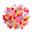 Wholesale 200pcs pack Acrylic Big Hole Round Frosted Mixed Color Candy Loose Beads Sale