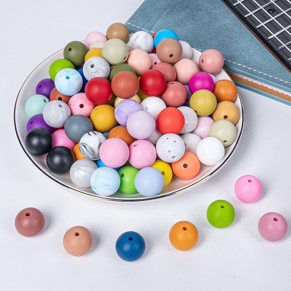 Wholesale 100pcs pack 15mm Silicone Beads on Sale