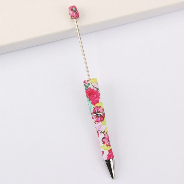 Wholesale 10PCS Plastic Colorful Flower Beaded Ballpoint Pen Sale