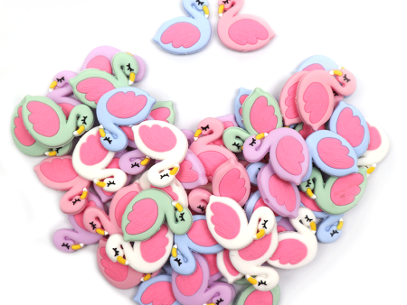 Wholesale 50pcs Silicone Cartoon Flamingo Scattered Beads Sale