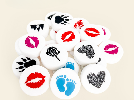 Wholesale 10pcs pack Printed Jungle Pattern Silicone Focal beads For Discount