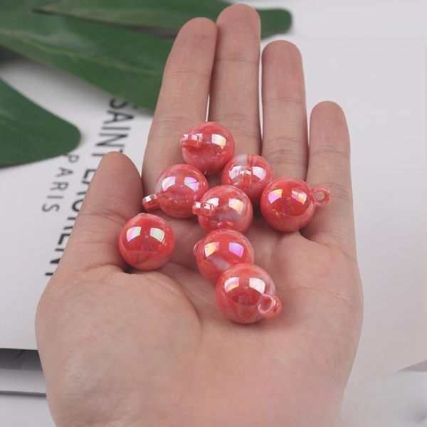 Wholesale 10pcs Acrylic Alpine Color Double Color Hanging Hole Beads Hot on Sale