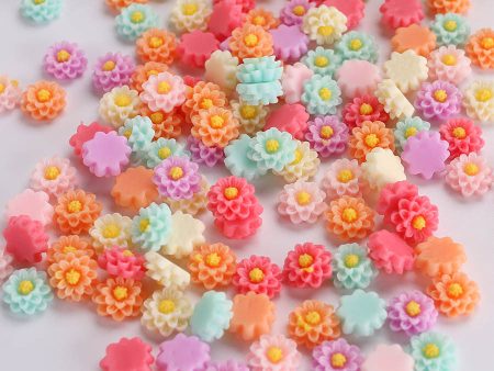 Wholesale 2pcs 10mm Stereo Resin Flower Daisy Beads Supply