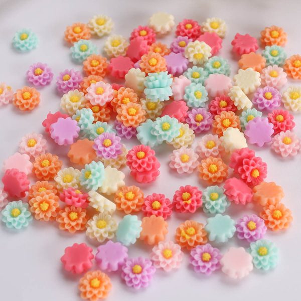 Wholesale 2pcs 10mm Stereo Resin Flower Daisy Beads Supply