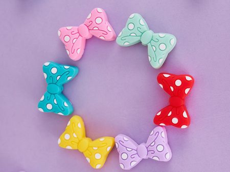 Wholesale 10PCS Silicone Bow Knot Grinding Teeth Cartoon Beads Online Sale