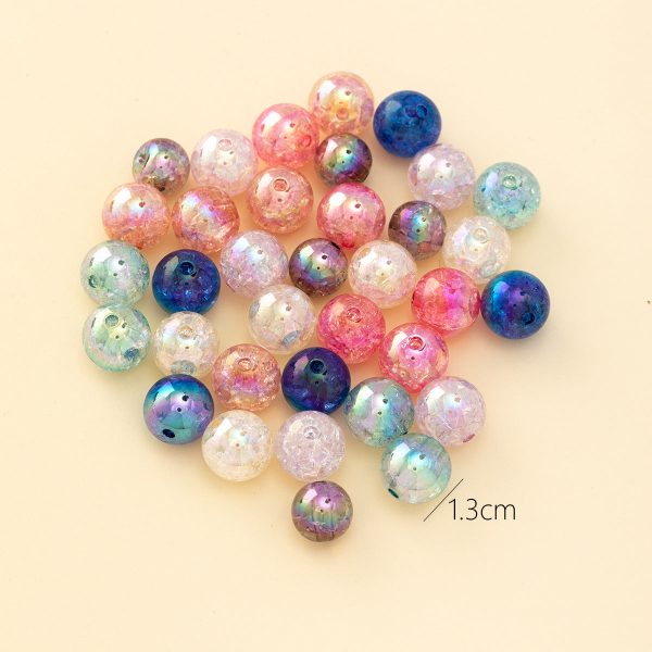 Wholesale 200pcs Burst Clear Straight Hole Multicolored Aurora Round Beads Online Sale