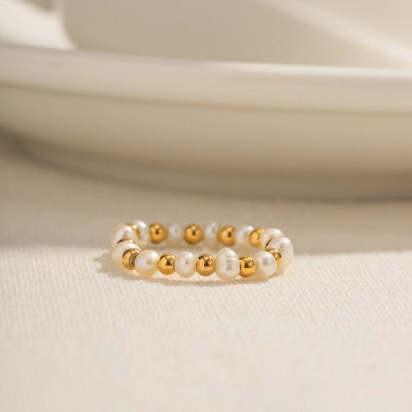 Wholesale 18K Gold Pearl Ball Ring For Cheap