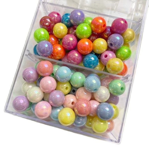 Wholesale 30pcs pack Acrylic ab Plated Color Round Beads Fashion