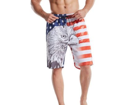 Wholesale Independence Day 3D digital printing beach polyester shorts Online Hot Sale