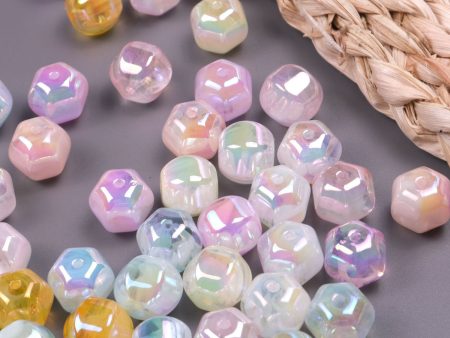 Wholesale 100PCS PACK Colorful Amber Clouds UV Plating Acrylic Beads Fashion