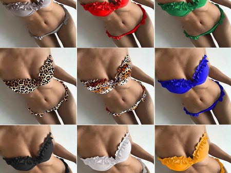 Wholesale Flower Bikini Strap Solid Color Hard Bag Swimwear For Cheap