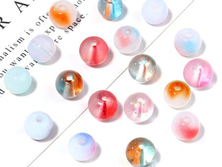 Wholesale 50pcs pack Two-color Transparent Glass Scattered Beads Hot on Sale