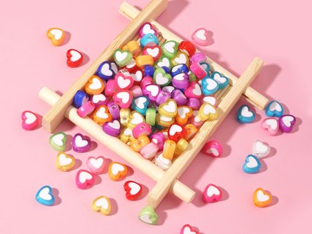 Wholesale 100pcs pack Color Heart Acrylic Beads For Cheap