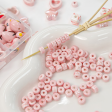 Wholesale 30pcs Pink Ceramic Tulip Cube Skewer Beads For Sale