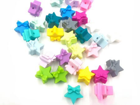 Wholesale 50pcs Bow Knot Pentagram Silicone Beads For Discount