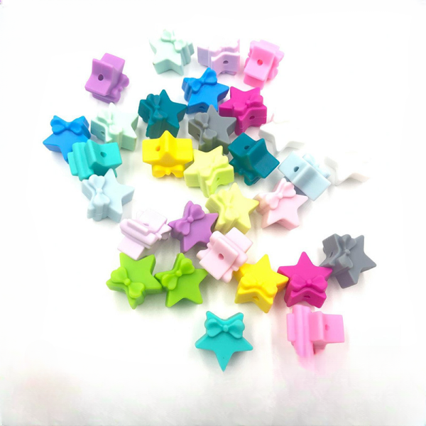 Wholesale 50pcs Bow Knot Pentagram Silicone Beads For Discount