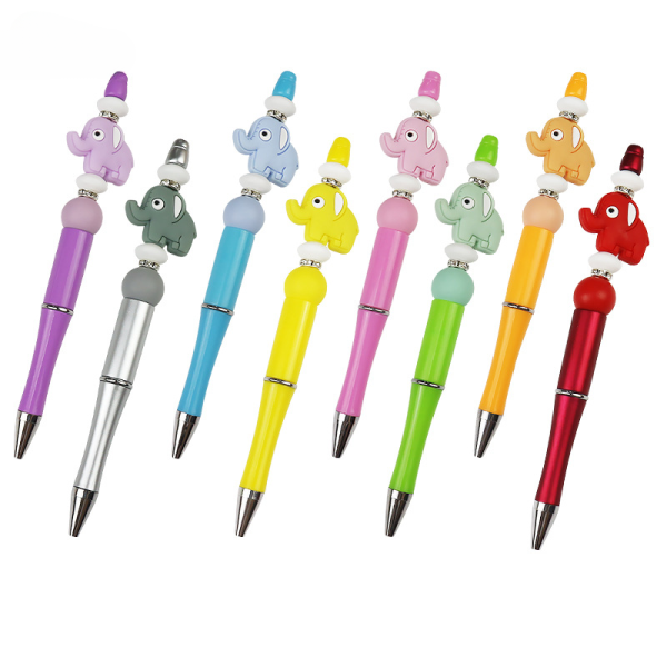 Wholesale 10pcs pack DIY Handmade Cartoon Elephant Silicone Bead Pen For Discount