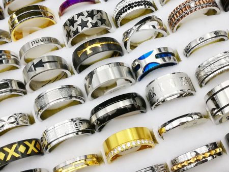 Wholesale 20PCS Stainless Steel Random Men and Women Style Rings Online Hot Sale