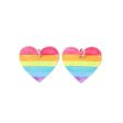 Wholesale 10pcs Acrylic Rainbow Heart DIY Earrings Keychain Accessories Sale