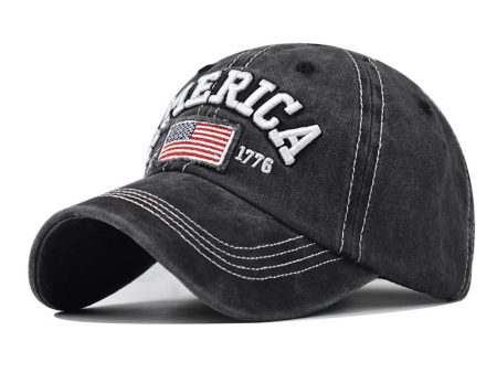 Wholesale Cotton Washed Ripped Hole Flag Embroidered Baseball Hat Online Sale