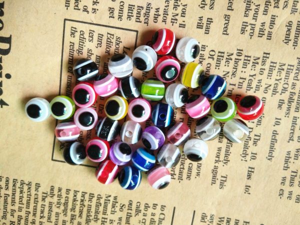 Wholesale 500pcs Resin Striped Fisheye Beads Hot on Sale