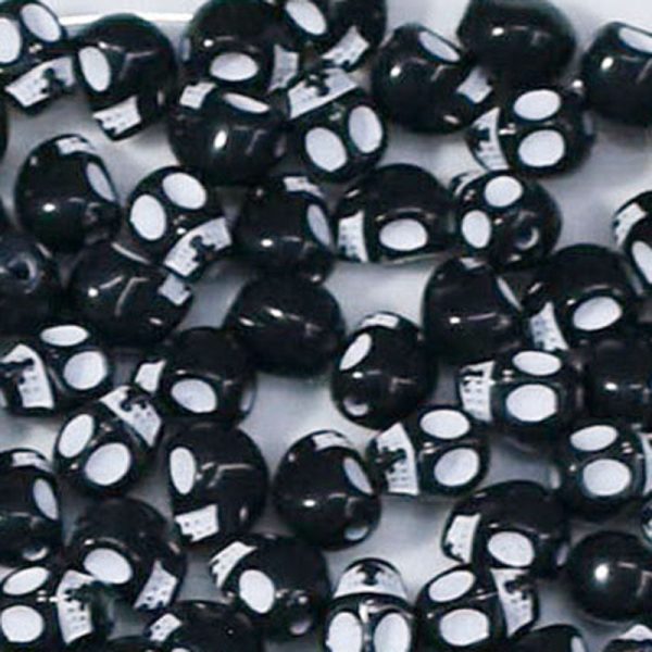 Wholesale 10-13mm Handmade Beaded Material Acrylic Color Black and White Skull Beads Sale