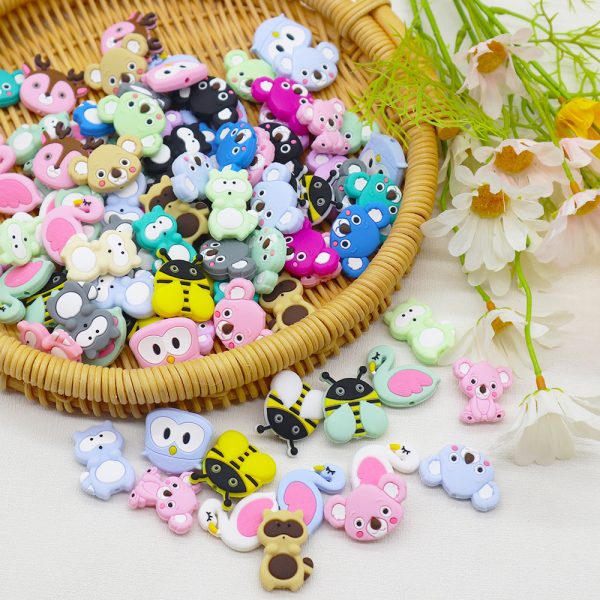 Wholesale 100pcs Cartoon Animals Molar Silicone Beads Cheap