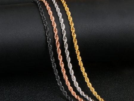 Wholesale 3mm Stainless Steel Twist Chain Necklaces Supply