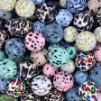 Wholesale 30pcs 15mm Water Transfer Silicone Leopard Beads Online now