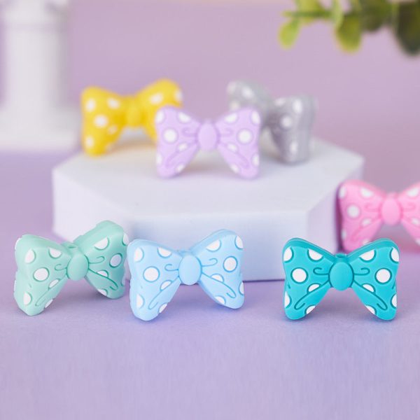 Wholesale 10PCS Silicone Bow Knot Grinding Teeth Cartoon Beads Online Sale