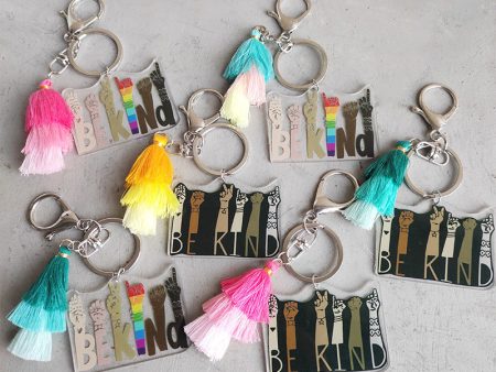 Wholesale 3pcs packLGBT Rainbow Tassel Plush Keychain Cheap