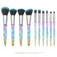 Wholesale 10pcs Glass Diamond Plastic Handle Makeup Brush Cheap