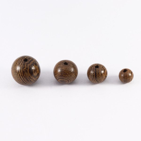 Wholesale 100pcs pack Round Striped Wooden Beads Online Sale