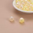 Wholesale 200pcs pack Lemon Yellow Lacquer Perforated Resin Round Beads on Sale