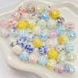 Wholesale 10pcs pack AB Color Plating Ceramic Smudged Watermelon Beads Fashion