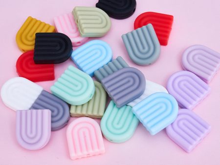 Wholesale 20PCS Solid Color Arch Rainbow Silicone Beads For Cheap