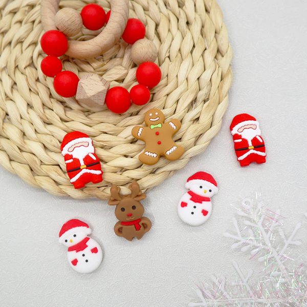 Wholesale 100pcs Silicone Christmas Series Beads Hot on Sale