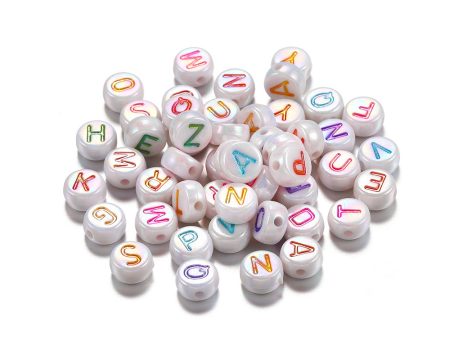 Wholesale 120pcs pack Big Hole Acrylic Colorful English Alphabet Beads For Discount