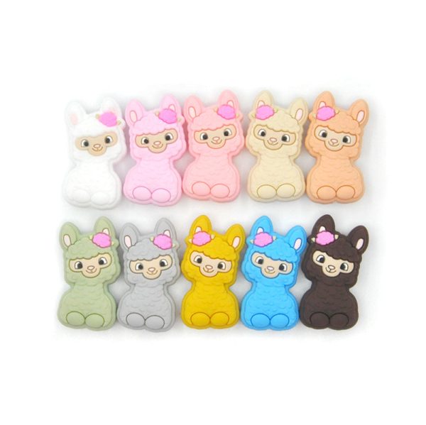 Wholesale 100pcs Animal Alpaca Silicone Beads Sale