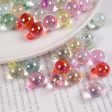 Wholesale 100PCS PACK 16mm color transparent bright plated ab hanging hole acrylic Beads Discount