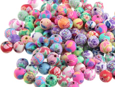 Wholesale 100pcs pack 6 8 10 12mm Mixed Color Soft Pottery Round Beads Hot on Sale