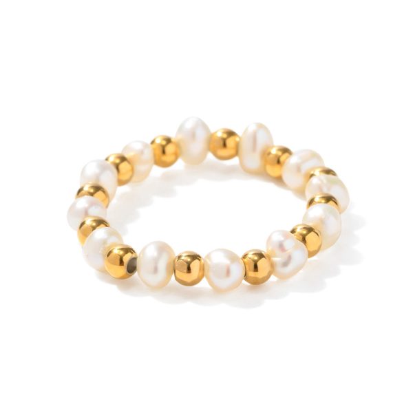 Wholesale 18K Gold Pearl Ball Ring For Cheap