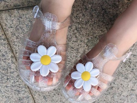 Wholesale PVC Little Daisy Flower Kids Sandals Online Sale