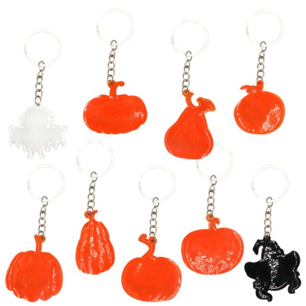 Wholesale 20pcs PVC Soft Rubber Halloween Cartoon Pumpkin Skull Ghost Witch Keychains Online Hot Sale