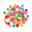 Wholesale 200pcs pack Acrylic Big Hole Round Frosted Mixed Color Candy Loose Beads Sale