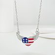 Wholesale American Independence Day Flag Pendant Pentagram Heart Alloy Necklaces Hot on Sale