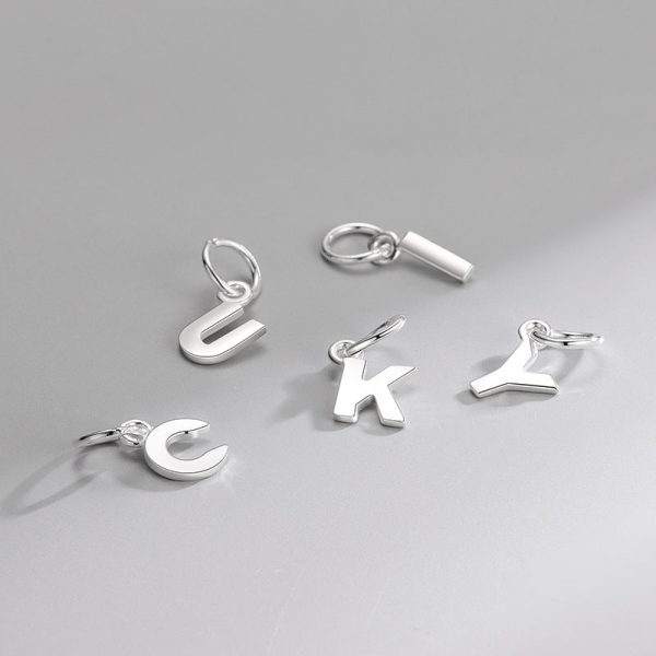 Wholesale Sterling Silver 26 English Alphabet Keychain Accessories Online Sale