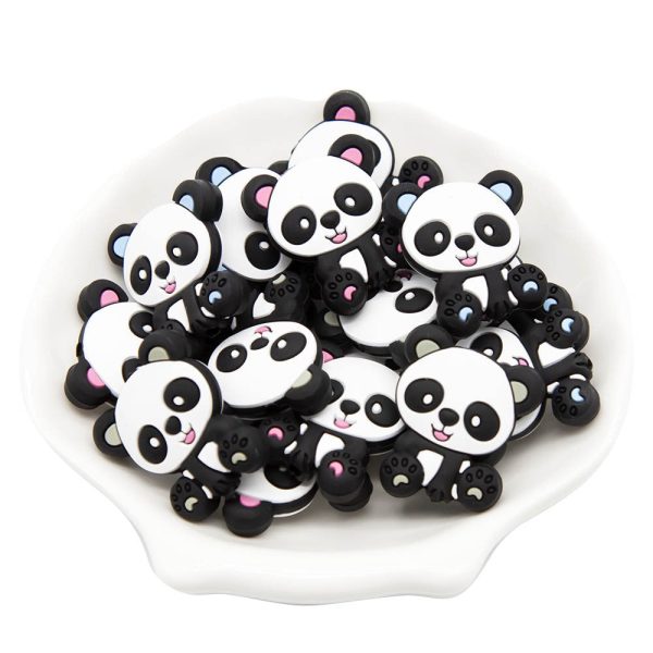 Wholesale 2pcs Silicone Baby Panda Molar Beads Fashion