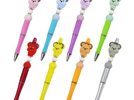 Wholesale 10PCS DIY Handmade Cartoon Mouse Silicone Bead Pen Supply