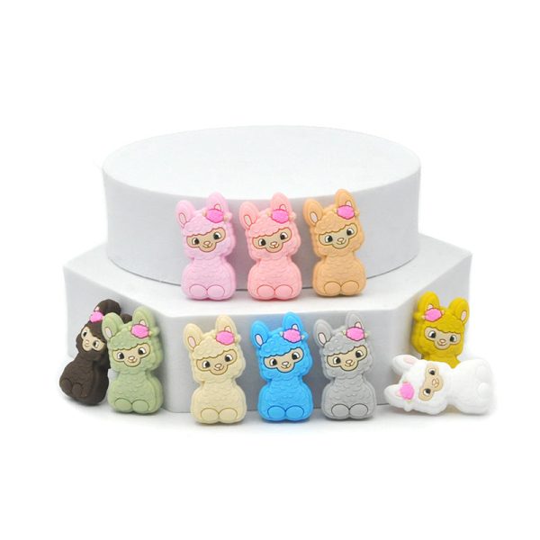 Wholesale 100pcs Animal Alpaca Silicone Beads Sale